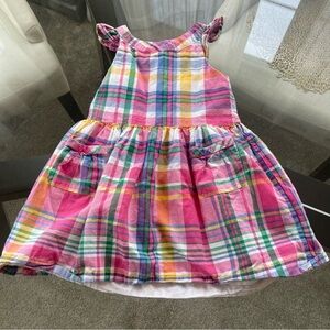 Ralph Lauren 24 Months Baby Girl Pink Plaid Dress Spring Summer